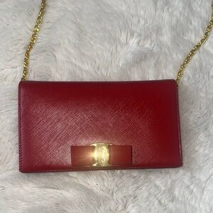 Salvatore Ferragamo authentic Red Leather Shoulder Bag